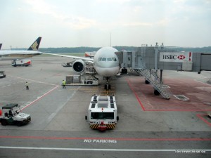 unsere Boeing 777 in Singapur