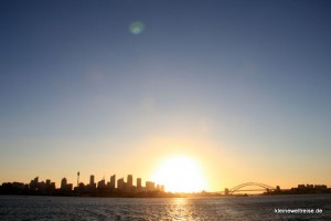 Skyline von Sydney von der Manly Ferry aus gesehen