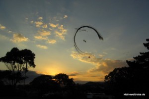 Steinschlag bei Seonnenuntergang fotografiert